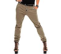 Sublevel Damen Boyfriend Chino Hose LSL-248 inkl. Gürtel Light Brown/Design 09 L