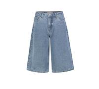 Sublevel Damen Capri Jeans Baggy Fit mit weitem Bein 5-Pocket, Farben:Blau, Größe:L