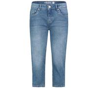 Sublevel Damen Capri Jeans Sommerhose mit Knopf Middle-Blue S