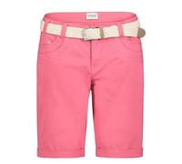 Sublevel Damen Chino Shorts mit geflochtenem Gürtel und Umschlag Twill Bermuda Hose