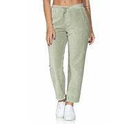 Sublevel Damen Cord-Hose Damenhose Freizeithose gerades Bein LSL-536 Middle Green M