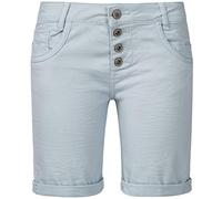 Sublevel Damen Denim Bermuda Chino Stretch Shorts mit Aufschlag Bequeme Kurze Hose im Used Look