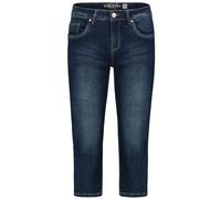 Sublevel Damen Denim Caprihose klassischer 5 Pocket Style Jeans in DREI blauen Waschungen Dark-Blue XL