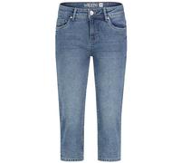 Sublevel Damen Denim Caprihose klassischer 5 Pocket Style Jeans in DREI blauen Waschungen Middle-Blue XL