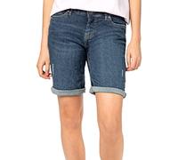 Sublevel Damen Denim Jeans Bermudas Kurze Hose mit Aufschlag Dark-Blue S