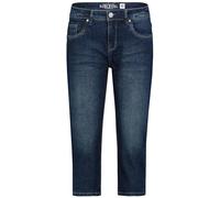 Sublevel Damen Denim Jeans Shorts Capri Hose mit 5-Pocket Design, Farben:Blau-3, Größe:M