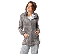 Sublevel Damen Fleece-Mantel: Kuschelige Teddyfleece Kapuzenjacke, Langarm, Warm und Bequem, Freizeitjacke in Schwarz, Rosa, Weiß, Grau middle-grey1 XXL