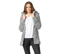 Sublevel Damen Fleece-Mantel: Kuschelige Teddyfleece Kapuzenjacke, Langarm, Warm und Bequem, Freizeitjacke in Schwarz, Rosa, Weiß, Grau dark-grey XL