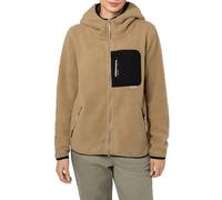 Sublevel Damen Fleecejacke mit Brusttasche - Bequeme Übergangsjacke mit Kapuze, Ideal für Outdoor-Aktivitäten Middle-beige XS