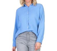 Sublevel Damen Hemd Musselin-Bluse LSL-447 Langarm-Bluse Azurine Blue M/L