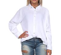 Sublevel Damen Hemd Musselin-Bluse LSL-447 Langarm-Bluse White L/XL