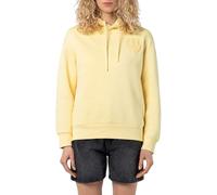 Sublevel Damen Hoodie 3D Alloverprint, unifarben, Kängurutasche, Kapuze yellow L