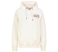 Sublevel Damen Hoodie mit Sommer Motiv und Kängurutasche, Farben:Weiß-3, Größe:L