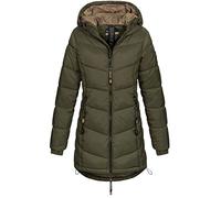 Sublevel Damen Jacke Steppmantel LSL-412 Kurzmantel mit gefütterter Kapuze Mistletoe Green L