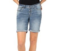 Sublevel Damen Jeans Bermuda-Shorts mit Denim Aufschlag Light-Blue XS