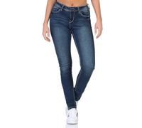Sublevel Damen Jeans Hose Asjulia LSL-469 Skinny schmales Bein Middle Blue Denim M282 XXL