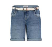 Sublevel Damen Jeansbermuda Shorts Kurze Hose Denim mit Flechtgürtel Middle-Blue M