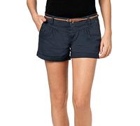 Sublevel Damen Kurze Hose Stretch-Shorts mit Flecht-Gürtel Dark-Blue L