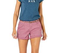 Sublevel Damen Kurze Hose Stretch-Shorts mit Flecht-Gürtel Dark-Rose XL