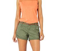 Sublevel Damen Kurze Hose Stretch-Shorts mit Flecht-Gürtel Middle-Green XS