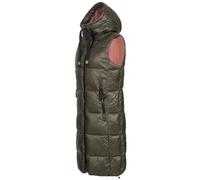 Sublevel Damen lange Steppweste D50048X80105B3 Mistletoe Green S