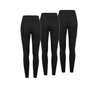 Sublevel Damen Leggings, Blickdicht, elastischer Bund, 3er-Pack