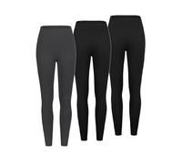 Sublevel Damen Leggings, Blickdicht, elastischer Bund, 3er-Pack