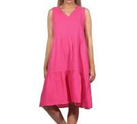 Sublevel Damen Musselin-Kleid LSL-446 Midi Dark Pink S/M