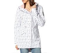 Sublevel Damen Softshell-Jacke Kurzmantel mit Kapuze & Print white M