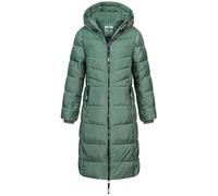 Sublevel Damen Steppmantel extralang gesteppter Wintermantel mit Kapuze LSL-538