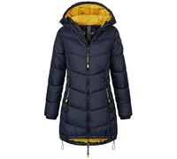 Sublevel Damen Steppmantel LSL-412 gesteppter Kurzmantel mit Kapuze inkwell blue 5XL