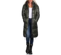 Sublevel Damen Steppmantel LSL-437 gesteppter Parka mit Kapuze Dark Green XL