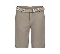 Sublevel Damen Stoffbermuda mit Flechtgürtel Sommerhose, Kurze Chinohose, Shorts Brown M