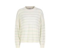 Sublevel Damen Streifenpullover | Klassischer Strickpullover mit Rundhals im Maritim-Look | Langarm Feinstrick-Pullover Gestreift Light-Green XL