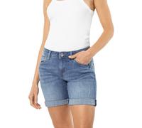 Sublevel Damen Stretch Jeans Bermuda-Shorts im Used-Look Light-Blue M