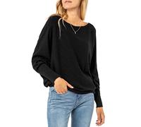 Sublevel Damen Strickpullover - Oversize Pullover mit Fledermausärmeln im Lässigen Look Black L/XL