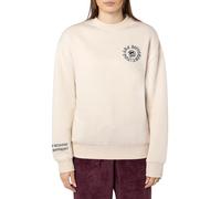 Sublevel Damen Sweater mit 3D Print, Oversized Trendy Pullover Light-beige XS