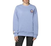 Sublevel Damen Sweater mit Cartoon-Backprint, Oversized Sweatshirt Light-Blue XS