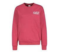 Sublevel Damen Sweatshirt mit Dolce Far Niente Aufdruck, Rundhalsausschnitt, Farben:Rot, Größe:XL