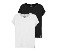 Sublevel Damen T-Shirt 2er Set Rundhals mit Knöpfen bequem