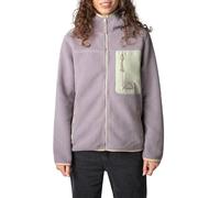 Sublevel Damen Teddy Fleecejacke - Kuschelige Jacke mit Kapuze und Kontrastfarbenen Brusttaschen, Perfekt für den Alltag Purple S