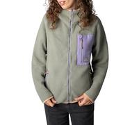 Sublevel Damen Teddy Fleecejacke - Kuschelige Jacke mit Kapuze und Kontrastfarbenen Brusttaschen, Perfekt für den Alltag Green XS