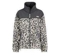 Sublevel Damen Teddy-Fleecejacke Plüschjacke mit Kragen und Leopard-Muster LSL-544 Dark Grey XS
