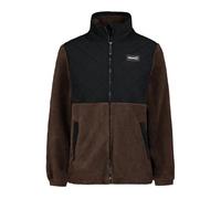 Sublevel Damen Teddy-Fleecejacke Plüschjacke mit Steppbesatz und Kragen LSL-545 Dark Brown M