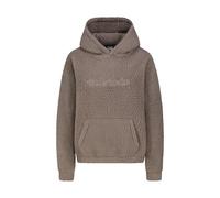 Sublevel Damen Teddyfleece Hoodie mit Kapuze und Stickerei Brown L