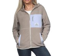 Sublevel Damen Teddyfleece Jacke Zip Hoodie Plüschjacke mit Kapuze LSL-543 Dark Beige M