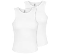 Sublevel Damen Tops Ärmellos Rundhals Basic Design 2er Pack Unifarben Look