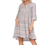 Sublevel Damen Viskose Kleid LSL-413 Tunika mit Alloverprint