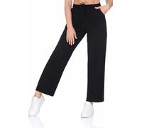 Sublevel Damen Viskose Stoffhose Palazzo LSL-504 Lange Sommerhose weites Bein Black S