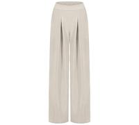 Sublevel Damen Viskosehose mit weitem Bein Leichte Sommerhose High Waist Luftige Palazzo-Hose in Beige & Grün Relaxed Fit Stoffhose mit elastischem Bund Light-beige M
